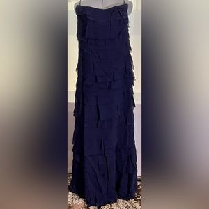 Ann Taylor, Women’s Strapless, Tiered Ruffles, Dress, Blue, Size 2